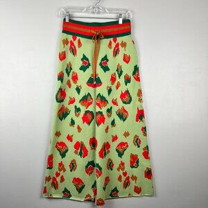 Emily McCarthy Teddy Crop Trouser Ikat Cheetah Print XS Luxe Lounge Pants NWT